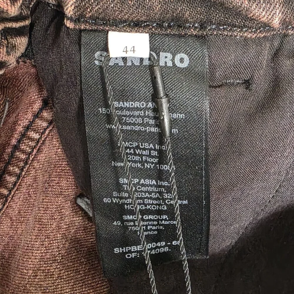 Sandro Shorts Men's 44 Denim Button Fly Distressed Bleach In Rose Bermuda New